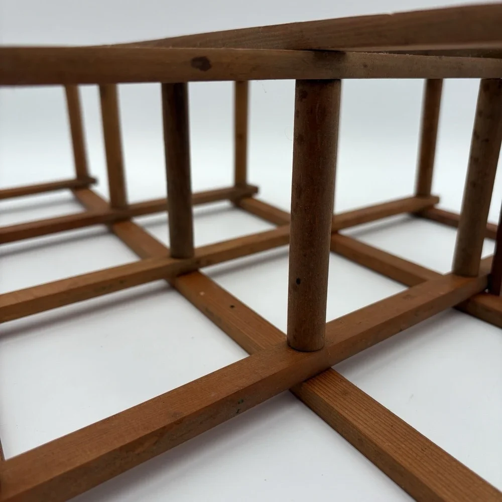 MCM Wooden Folding Accordion Style Wine 8 Bottle Rack‎